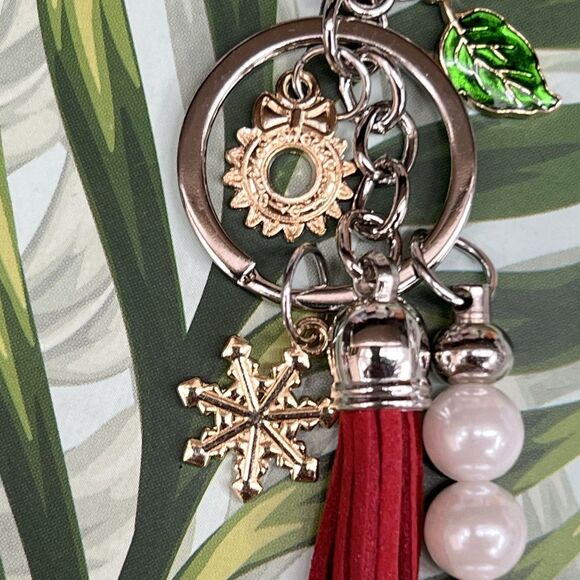 Elegant Pearl Bag Charm Keychain Genuine Suede Tassel Christmas Charms - Picture 7 of 11